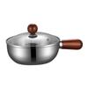 Multifunctional Stainless Sauce Pan with Clear Glass Lid Nonstick Coffee Butter Warmer for All Stove Types