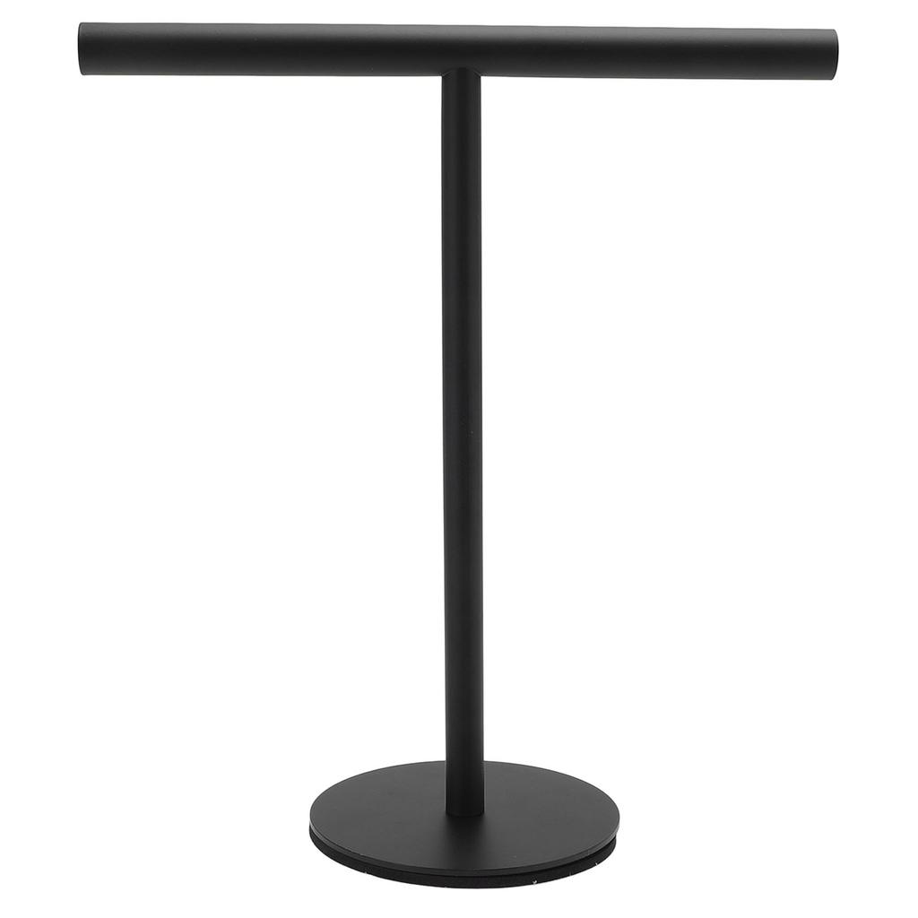 T Shape Towel Holder Stainless Steel Standing Hand Towel Rack with Heavy Base Jewelry Organizer for