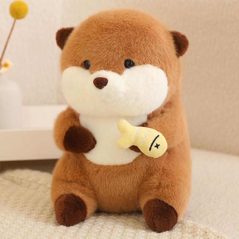 High-Quality 30Cm High-Quality Cartoon High-Quality Otter High-Quality With High-Quality Hat High-Quality Fish High-Quality Plush Play sets 30cm
