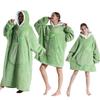 Varm fleece-hettegenser-kåpe for kvinner ensfarget 75/90/140cm overdimensjonert pledd-fleece varm hettegenser gigantisk TV-pledd dame hettegenser-kåpe