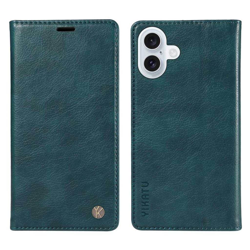 For iPhone 17 Wallet Case YIKATU YK-006 Magnetic Closure Leather Phone Cover Litchi Texture