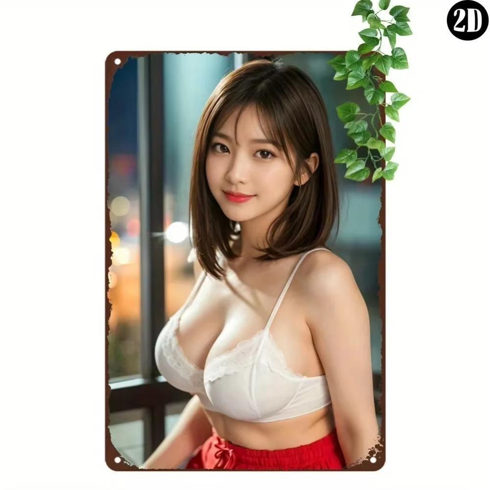 Vintage Metallblechschild Retro Anime Wandkunst Heimbar Dekoration