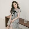 YUBAOBEI Girls Sleeveless Lace Dress Gray Princess Clothing  Big Girls Tulle Embroidery Bow Teenage  Frocks