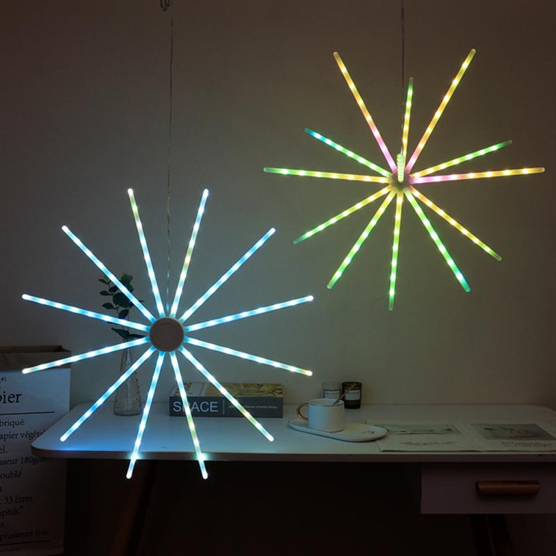 Colorful Twinkle Fireworks Lights Led String Lights Rgb Meteor Decorative Lamp With Remote Control