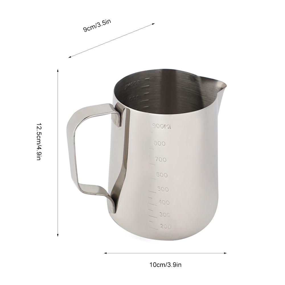 Stainless Steel Measuring Cup Coffee Jug Milk Frothing Pot Espresso Latte Pitcher(1000ml)