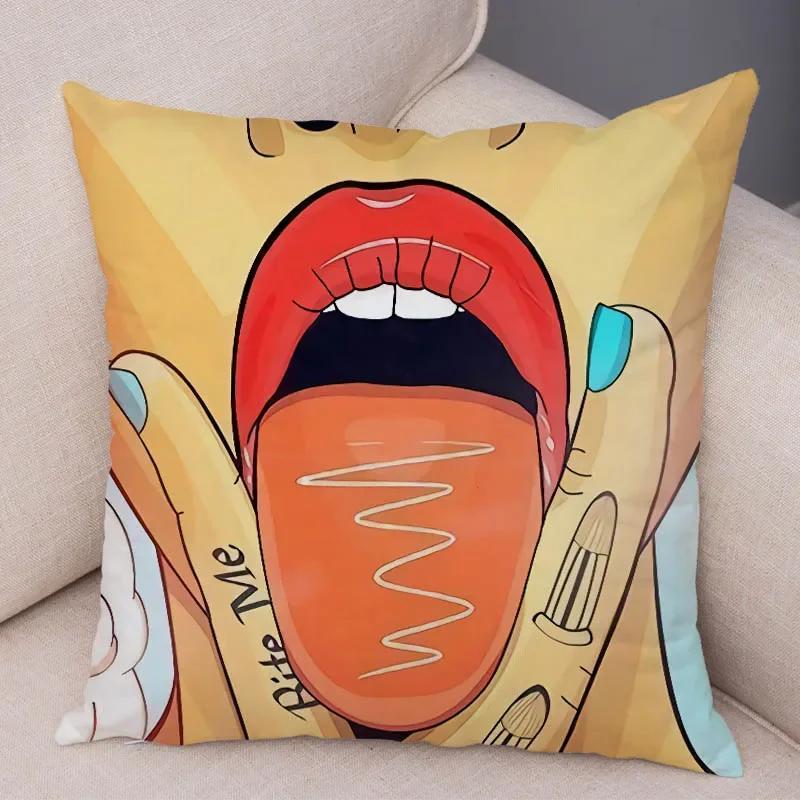 Bedroom Living Room Pillowcase Dark Gothic Tattoo Sexy Beautiful Girl Decorative Cushion Cover Sofa Car