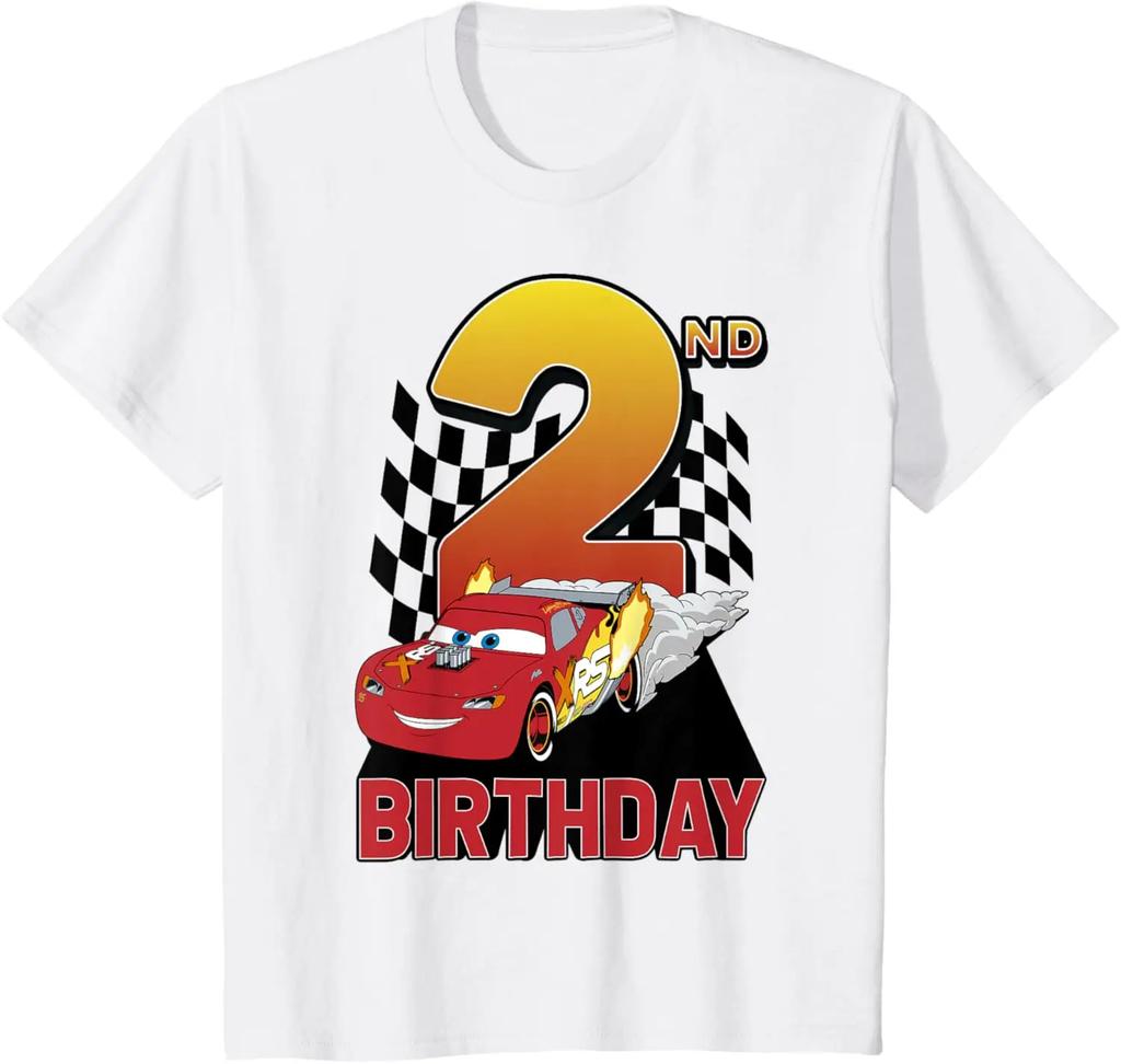 Disney Pixar Cars Lightning McQueen 2 3 4 5. Geburtstag Wettbewerb Kurzarm T-Shirt Sommer Baumwolle Herren Damen T-Shirts Paar Unisex