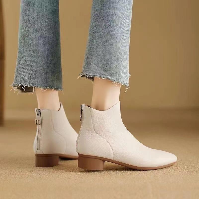 

Shoes for Women High Quality Ankle Women s Boots Plus Size Modern Boots Women Pointed Toe Low Heel Back Zip Shoes Female 35