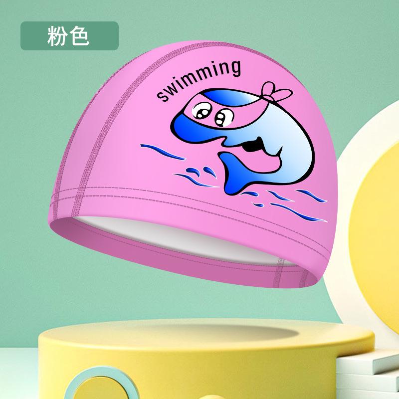 New Cartoon Swimming Caps for Boys Girls PU Waterproof Comfortable Kids Swim Caps Ear Protection Printed Children Swimming Caps