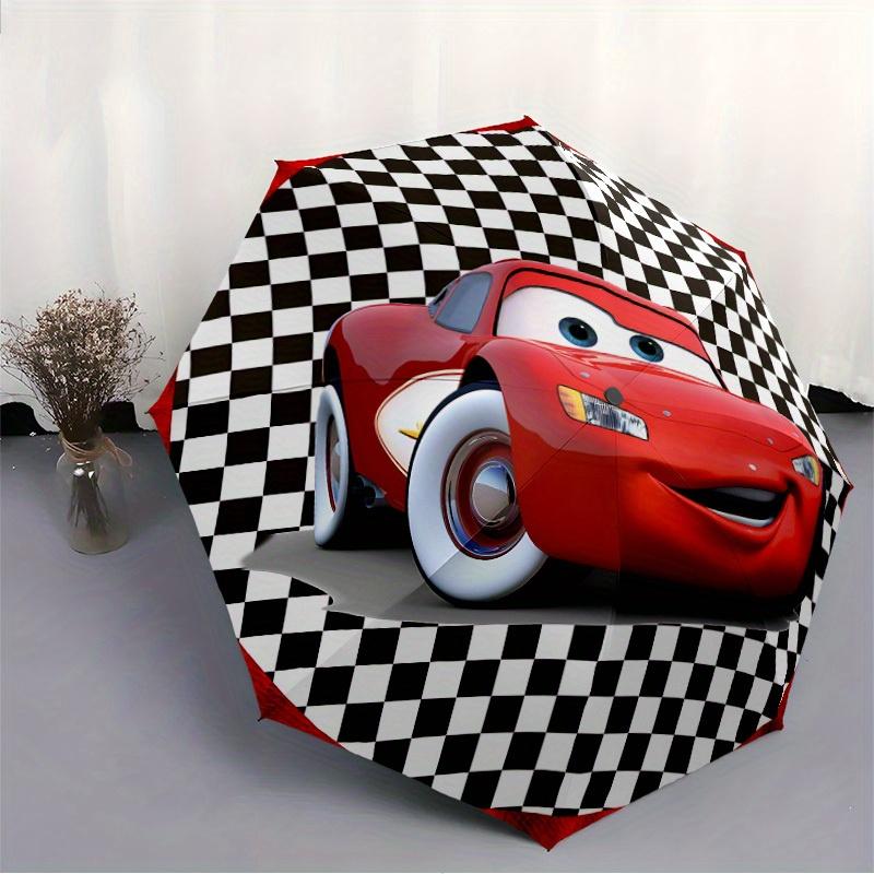 1pc Racing Car Checkered Flag Automatic Folding Umbrella, 8-Rib Portable & Foldable Design, All-Season Use, Highqualityy0722003