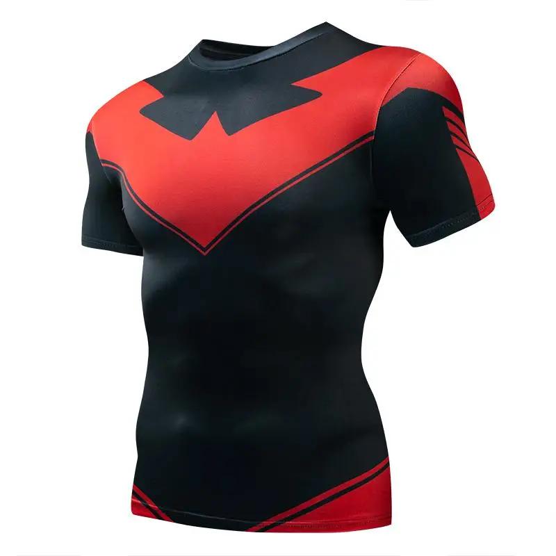 Night Wing 3D Print Boxing Training Men T-shirt Summer Daily Outdoor Sports Fitness Casual Quick-drying Breathable Short-sleeve