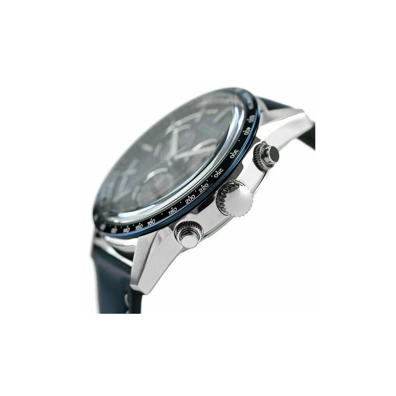 CITIZEN Eco-Drive Series Chronograph Quartz Leather Strap Men's Watch Black Dial BL5490-09M