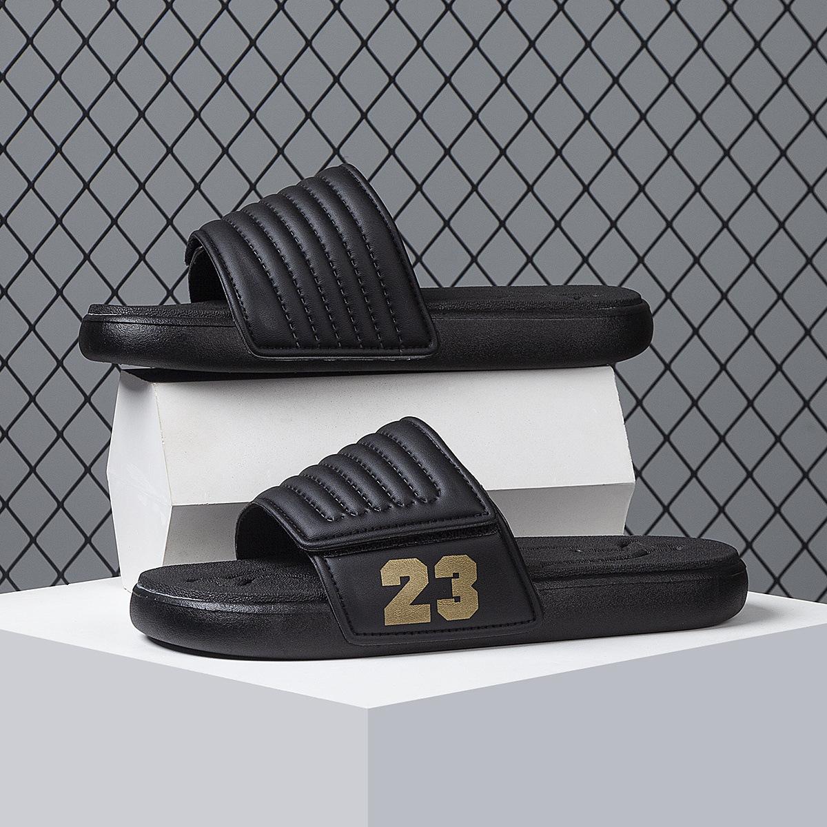 

Wearing outdoor beach slippers one-word slippers summer non-slip European and American trends men s festive slippers slippers 46