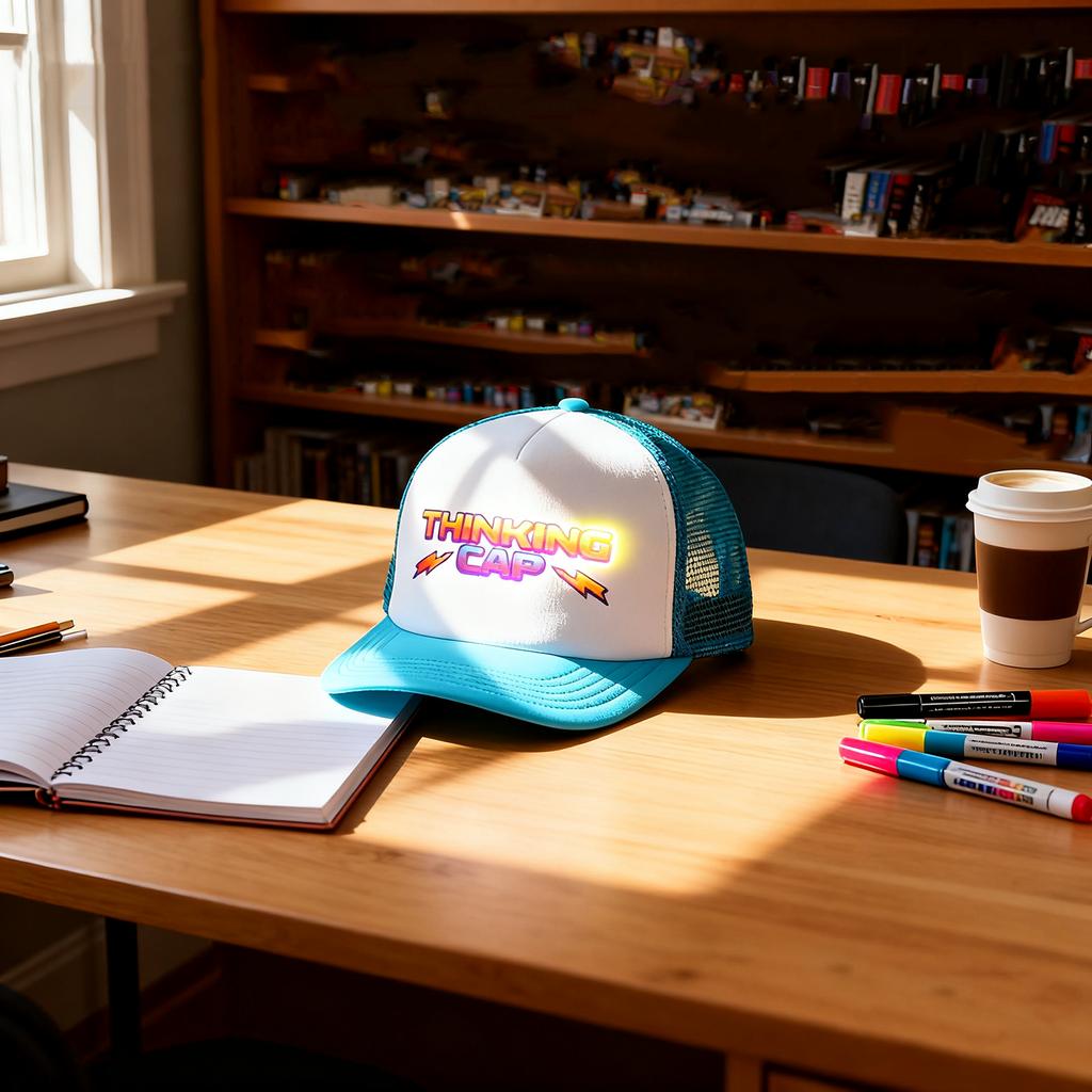 Blue  Thinking Hat Truck Driver Hat