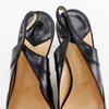 LOUIS VUITTON initial pumps Slingback Pointed toe pumps black leather Women Used