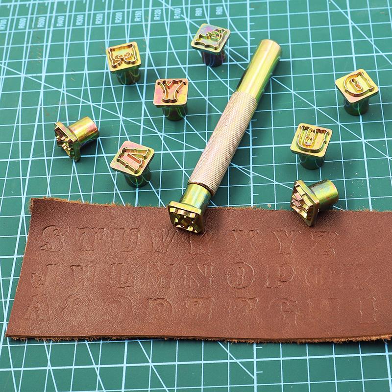 1set 26 Capital Letters Leather Stamping Tool, Metal Fancy Alphabet Stamp Print Kit, Ideal for Leather Art Craftwork Carving