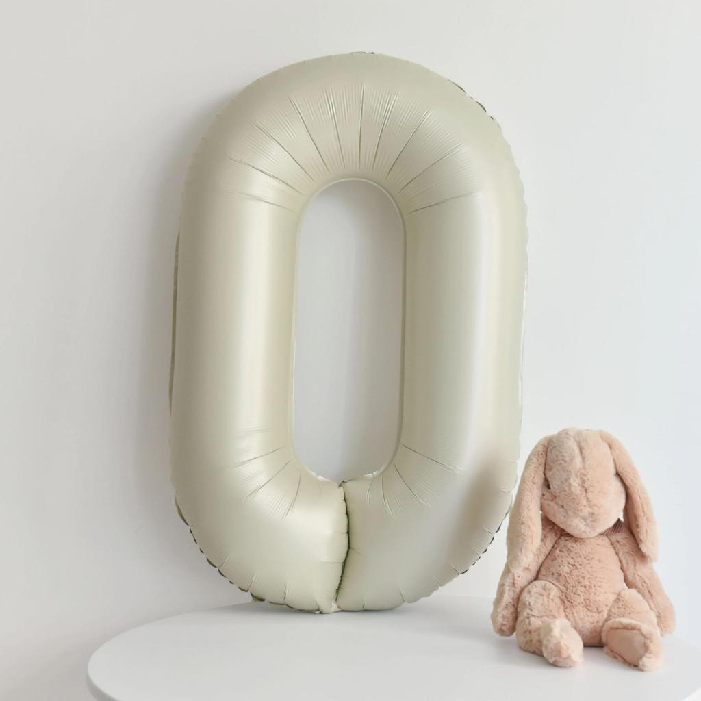 40-Inch Caramel Cream Number Balloons - Aluminum Foil Birthday Party Decoration for Kids and Adults