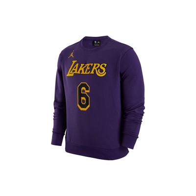 Jordan Los Angeles Lakers NBA Print Crew Neck Long Sleeve Sweatshirt Men Tops Purple DR2409-504
