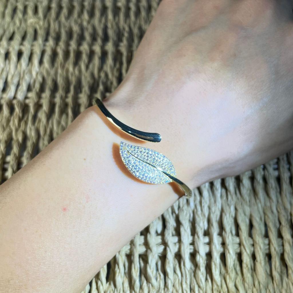 Creative Leaf Open Bracelet, European and American Hand Ornaments, High-end Small Fresh Accessories