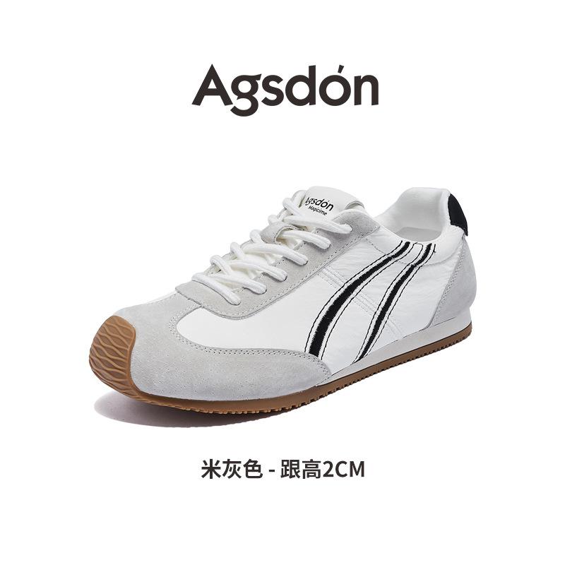 Augustus Den dopamine German training shoes women's 2025 new spring and summer casual flat-bottomed Forrest Gump sports little white shoes