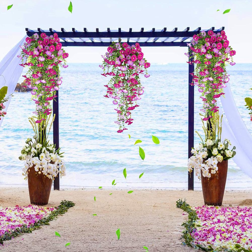 Seide Künstliche Hängende Blumenranken für Hof Für Haustür Garten Dekoration Wetterfest Kunstpflanze 77x36cm