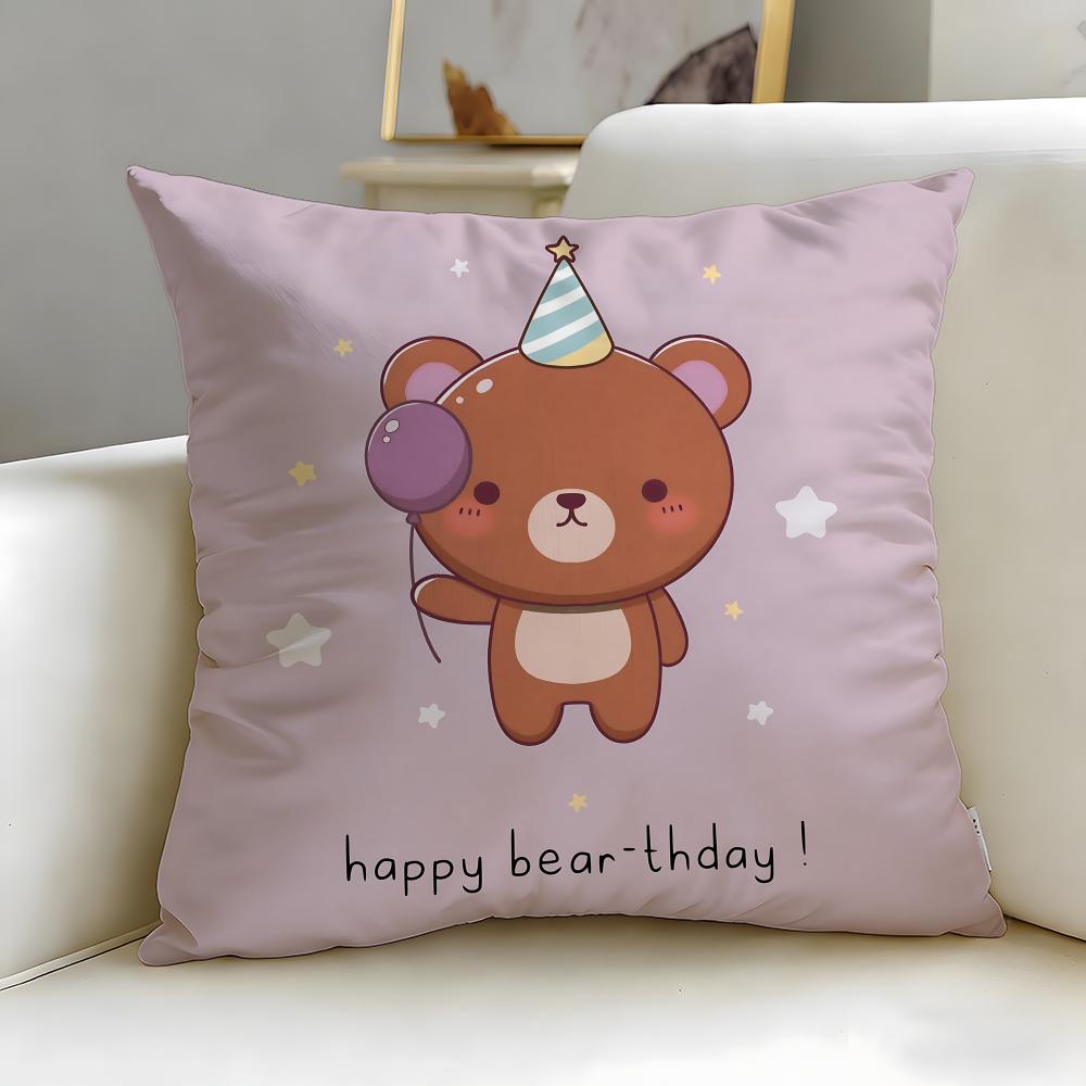 Animal Cute Little Bear Cushion Cover Soft & Easy-Wash Pillow Case – Versatile For Couch, Bed, Travel And Office
