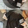 2025 TB Women's Four-Bar Sports and Leisure Shorts Set - Classic Fashion Two-Piece Suit for Summer