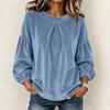 Women's Casual Velvet Sleeve Round Neck Top