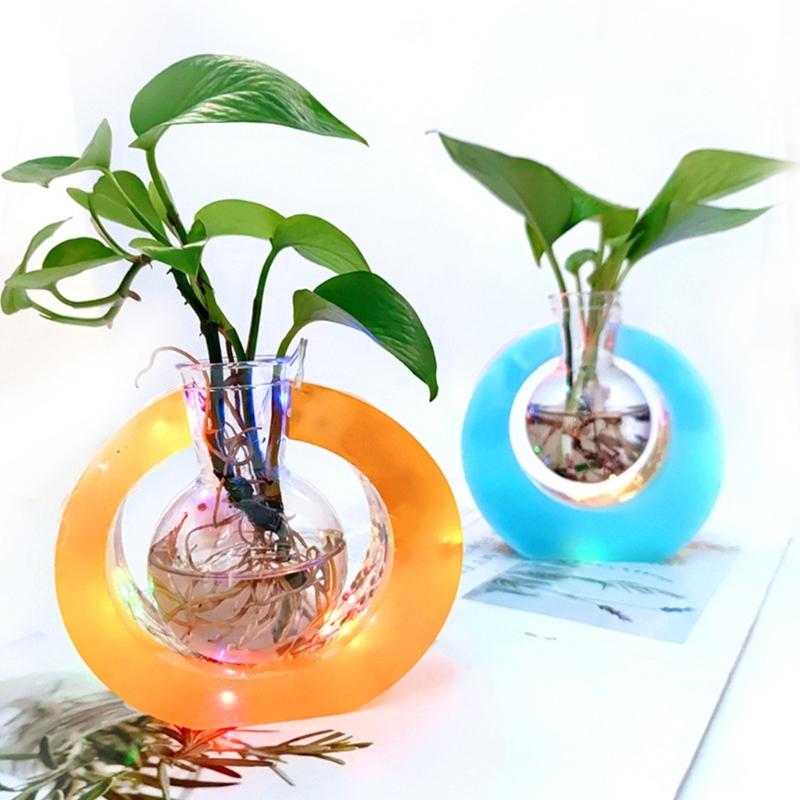 Flowers Bud Vase Silicone Resin Mold for Plant Propagation Station Epoxy Resin Casting Mold for Hydroponic Plant Home