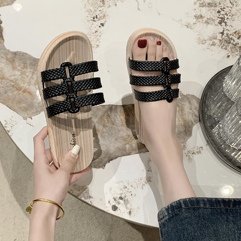 

Модные летние женские новые ПВХ уличные повседневные шлепанцы уличные однотонные пляжные сандалии на плоской подошве для женщин Chaussure Femme женская обувь 41 чёрный