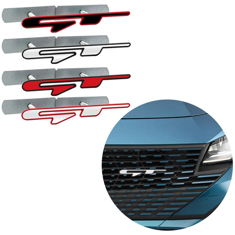 3D Metal Logo GT GT Line Emblem Car Front Grill Badge Rear Trunk Sticker For Kia K3 K5 KX5 Sportage Rio For Peugeot GT RCZ 508