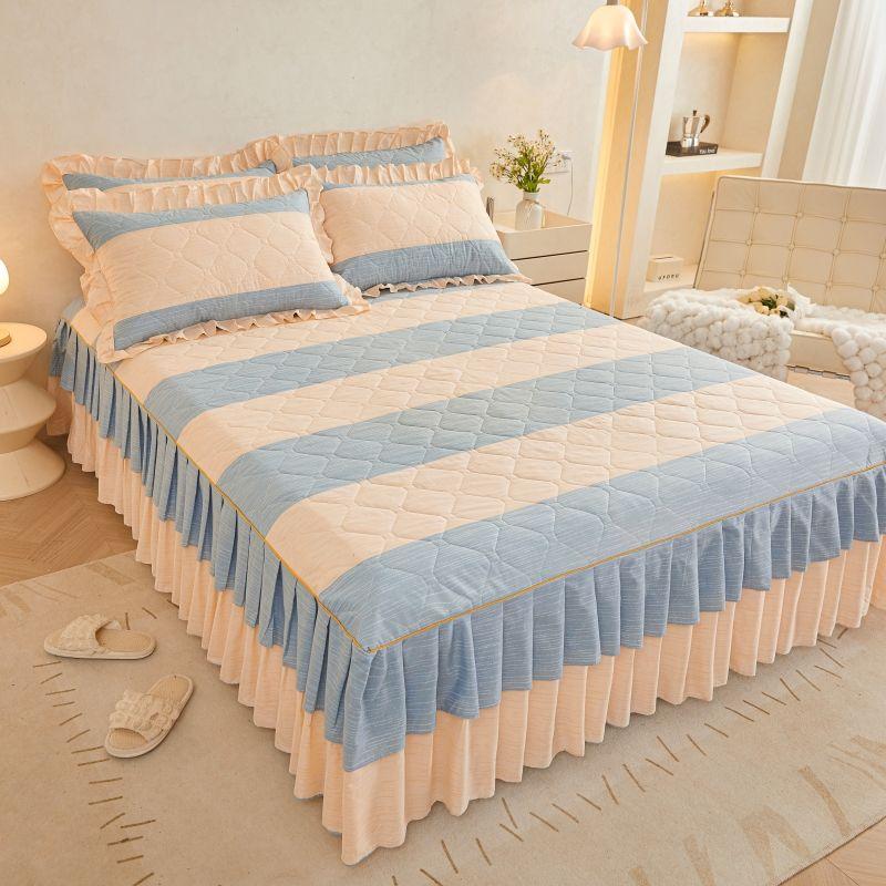 

Стеганая накидка на кровать Осенне-зимнее утолщение Хлопок Нескользящий Набор из трех предметов Чистый хлопок Полностью хлопковые простыни Пододеяльник Набор из четырех предметов 120x 200cm single-piece bed skirt Jane Eyre