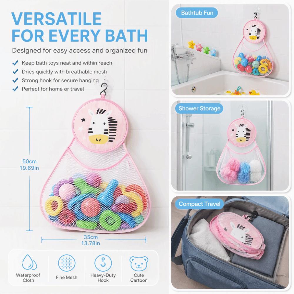 Mesh Bathroom Storage Organizer Waterproof Cloth Hanging Mesh Storage Bag for Baby Kids