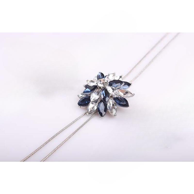 Prosty I Modny, Długi Naszyjnik Z Kryształowych Kamieni Szlachetnych, Łańcuszek Swetrowy, Łańcuszek Dekoracyjny