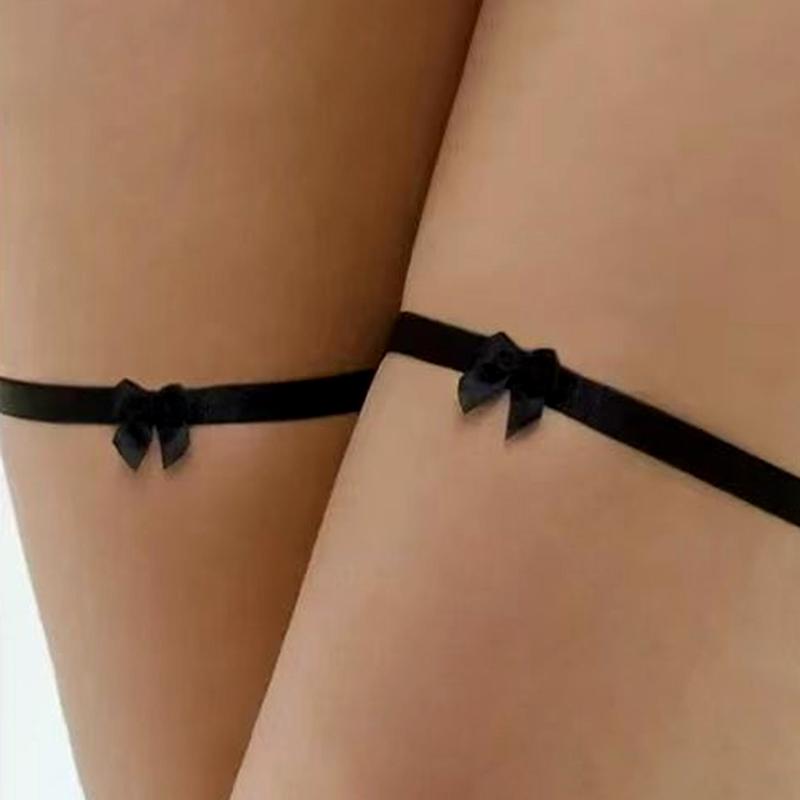Sexy Schleife Oberschenkel Bein Gurt Strumpfhalter, Verstellbares Gothic Hüftgeschirr für Halloween Valentinstag Kostüm