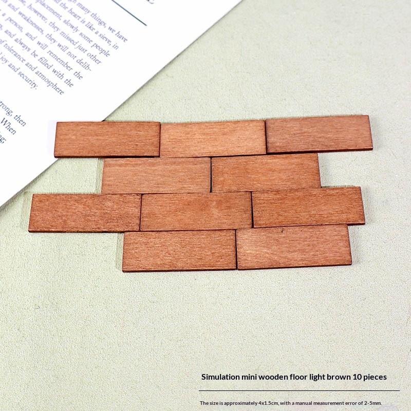 10Pcs 1: 12 Scale Mini Wooden Dollhouse Floor Boards Miniature Dollhouse Flooring Bamboo Furniture For Model Accessories