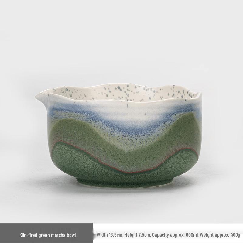 Japanese Kiln-Fired Petal Matcha Bowl
