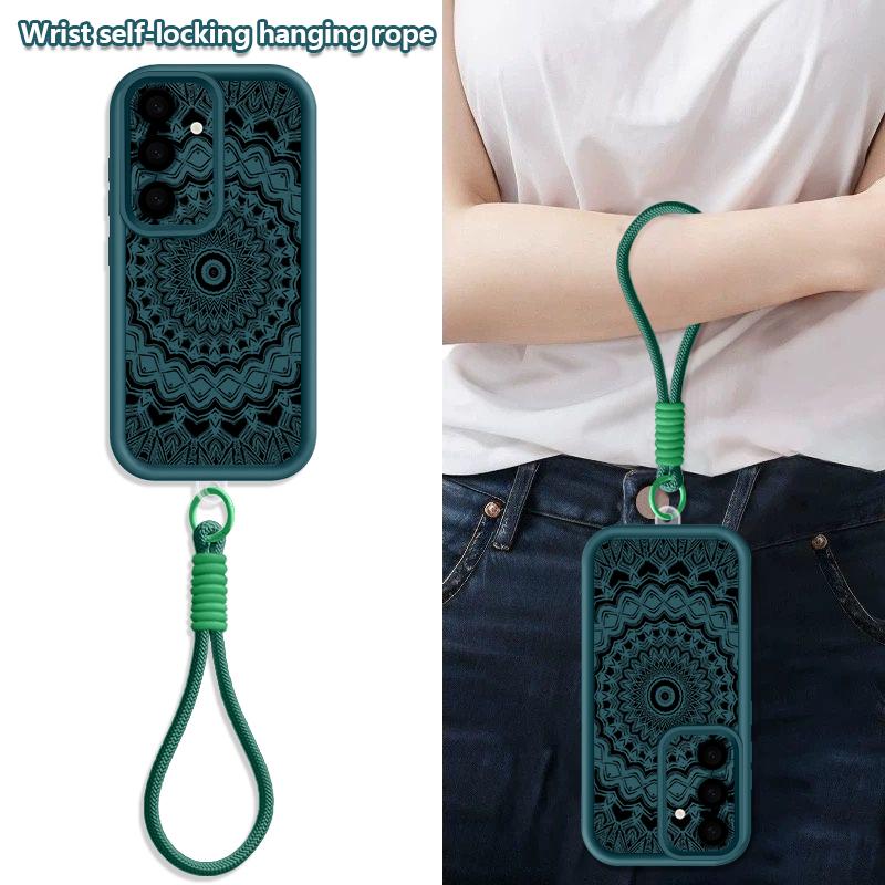 Wrist Lanyard Case For Samsung Galaxy S26 S24 S25 Ultra S23 S25 FE A57 A17 A37 A56 A16 A55 A54 A15 A25 Vintage Patterns Cover