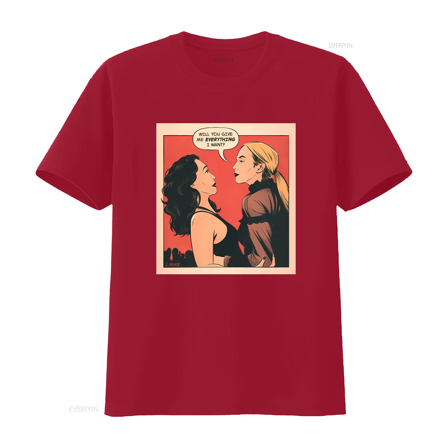 Killing Eve Villanelle and Comic Style T Shirt Will You Give Me Everything I Want Design vintage Washed graphic fashion S