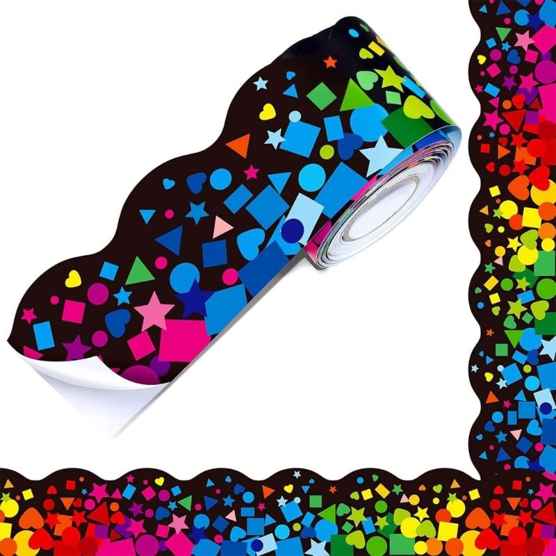 Self Adhesive Border Classroom Decors Border Trim Sticker Colorful Dot Trim Border Bulletin Board Border Trim