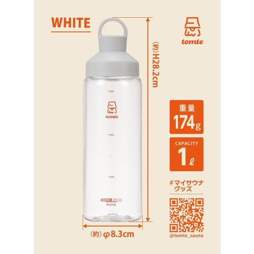 CB JAPAN Water Bottle, White, with Memory Stick, 1 Liter, Lightweight, Portable, Made of Tritan, BPA-Free, My Sauna Tonoi Bottle, Tomte