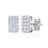 Silver 925 Simulant Diamond Blanc Square Earrings