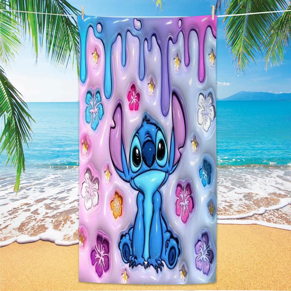American Cartoon Figure Print Thick Microfiber Beach Towel Quick Dry Bath Blanket For Kids