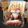 Fox resting in golden grass Print Adult Children Warm Blankets Home Travel Car Soft and Comfortable Suitable for all seasons