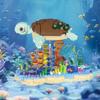 Non-Toxic 1091Pcs Sea Turtle Underwater World Scene Building Blocks Animal Model Bricks Desktop Decoration Kids Educational Toys Gifts