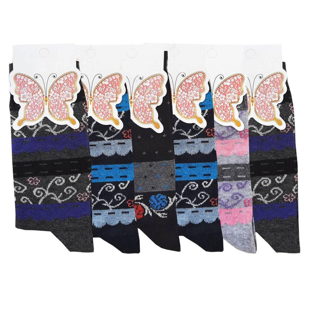 Set mit 6 Damensocken aus bunter Baumwolle, wirtschaftlich und bequem