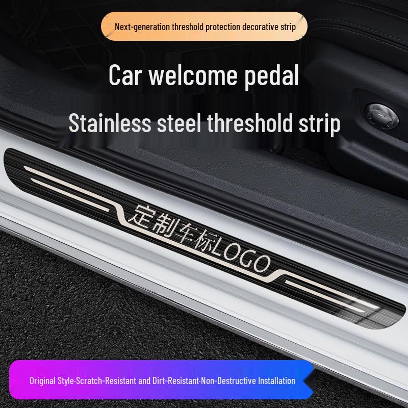 Universal Stainless Steel Car Door Sill Protector: Anti-Scratch Step Strip and Interior Decoration