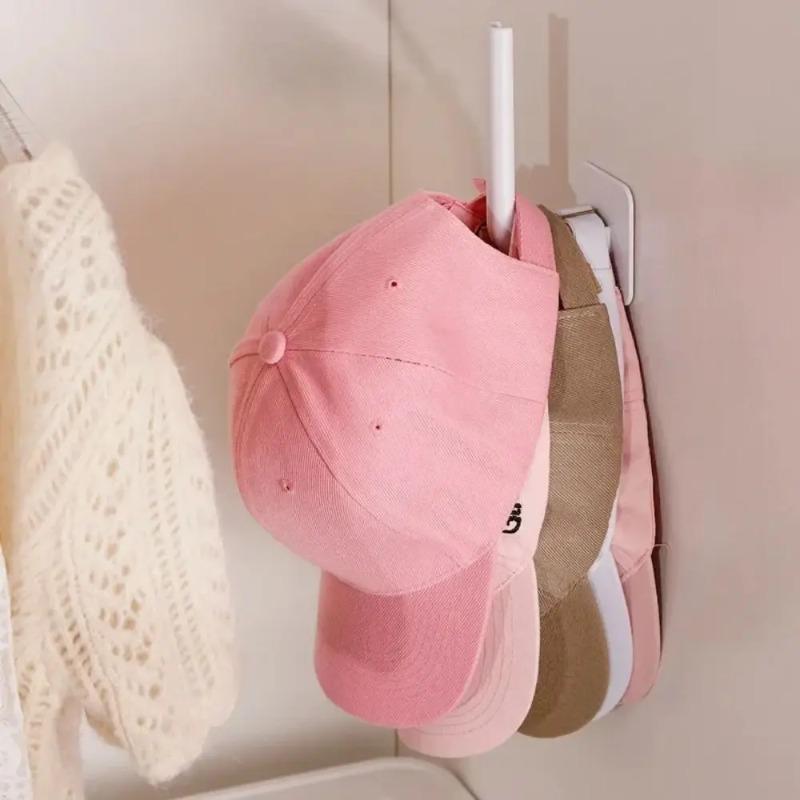 1Pcs Durable Storage Organizer Hat Rack Kitchen Wall No Drilling Cap Hook Holder Adhesive Baseball Cap Hanger for Door Closet