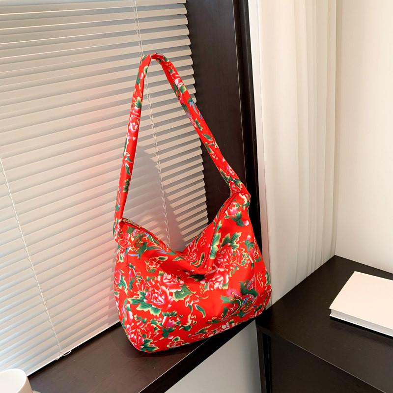 Stylish Nylon Tote Bag With Unique Chinese Artistic Flair For Casual Outings