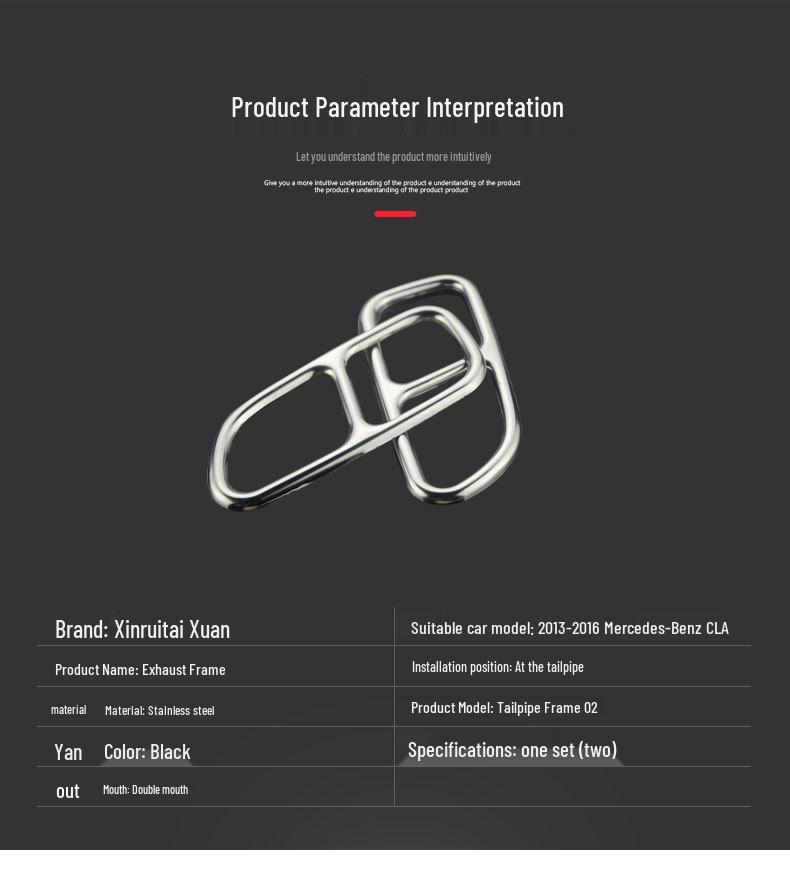 Stainless Steel Quad Exhaust Tips for 2013-2016 Mercedes-Benz CLA